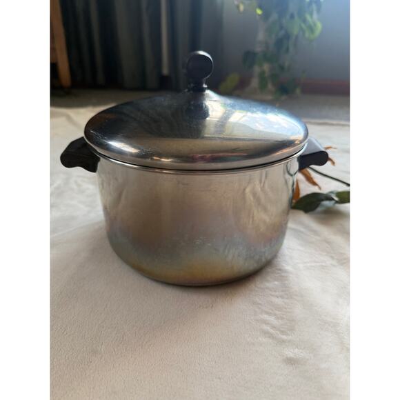 Vintage Stainless Steel Aluminum Clad 4 Qt Stockpot PFAS FREE - Picture 2 of 5